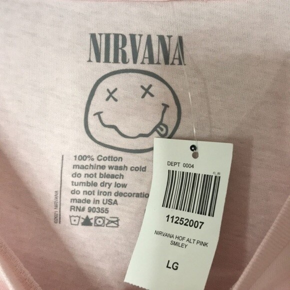 Nirvana Pink Smile Girls T-Shirt size large - Picture 6 of 11